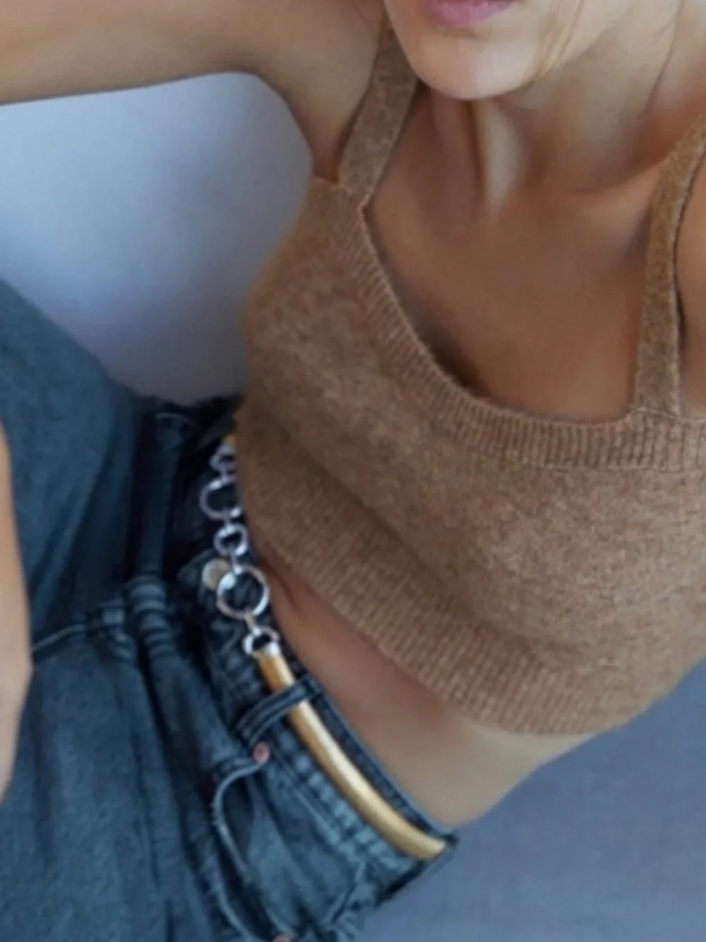Zara two tone stretch belt